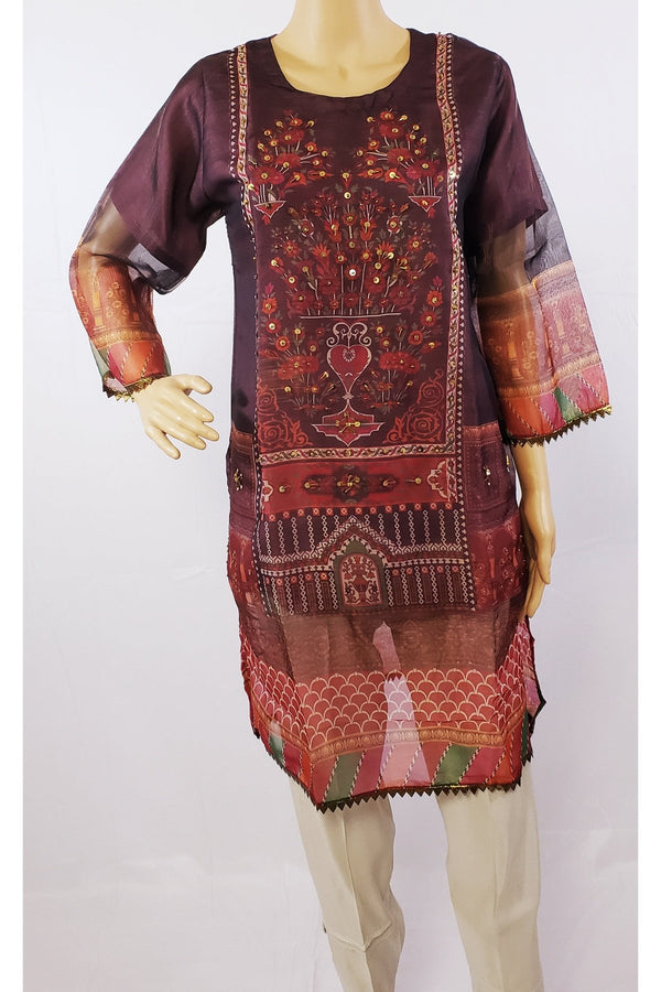 Pakistani/Indian sheer straight kurti Medium