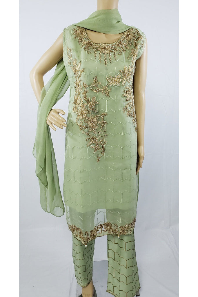 Zari embroidered party/wedding three piece dress medium