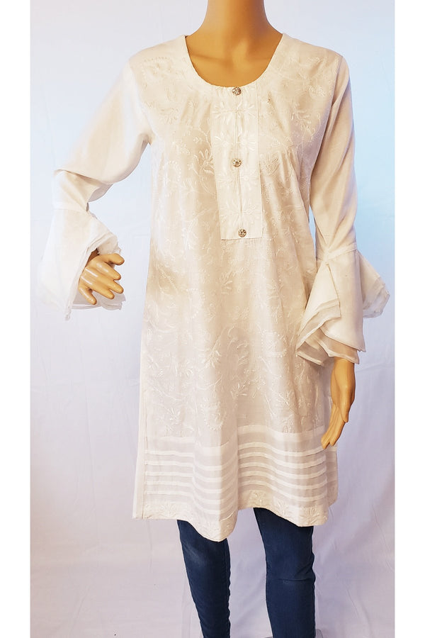 women straight chikinkari kurti Small